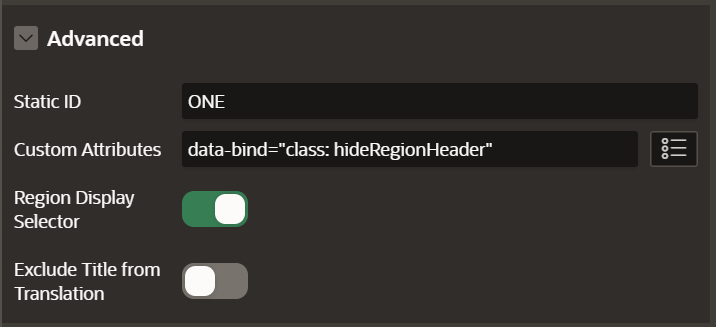 Screenhot showing custom attributes data binding